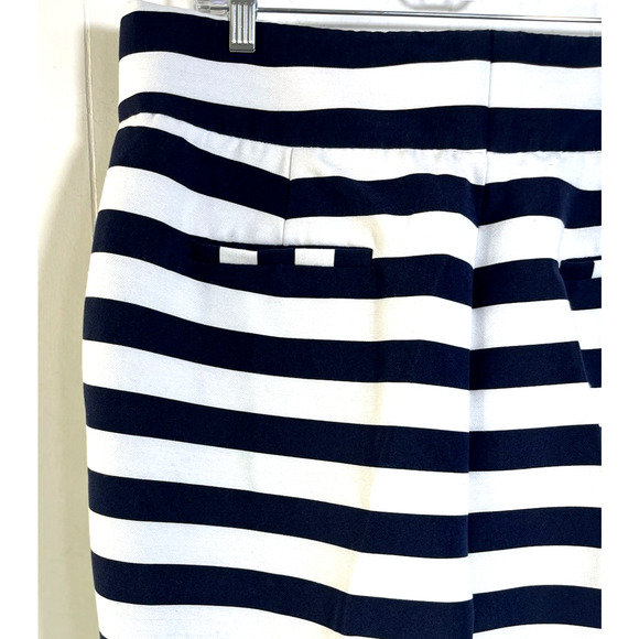 Halogen x Atlantic Pacific Blue White Nautical Stripe Sailor Pants Sz 16 Stretch - Picture 8 of 12
